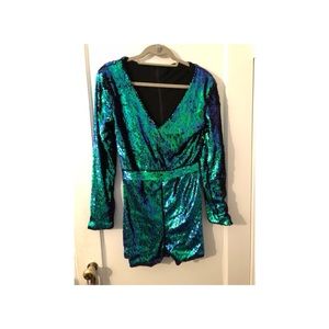 Sequin short romper
